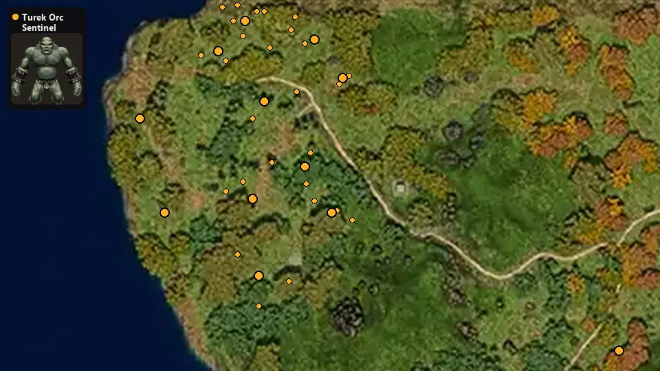 Map: where Turek Orc Sentinel spawn