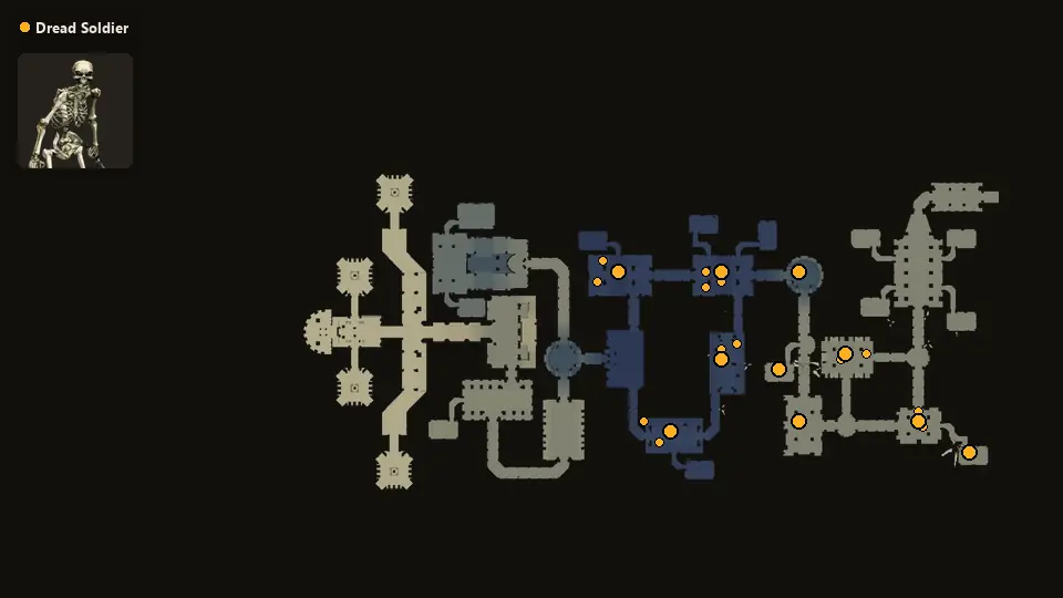 Map: where Dread Soldier spawn