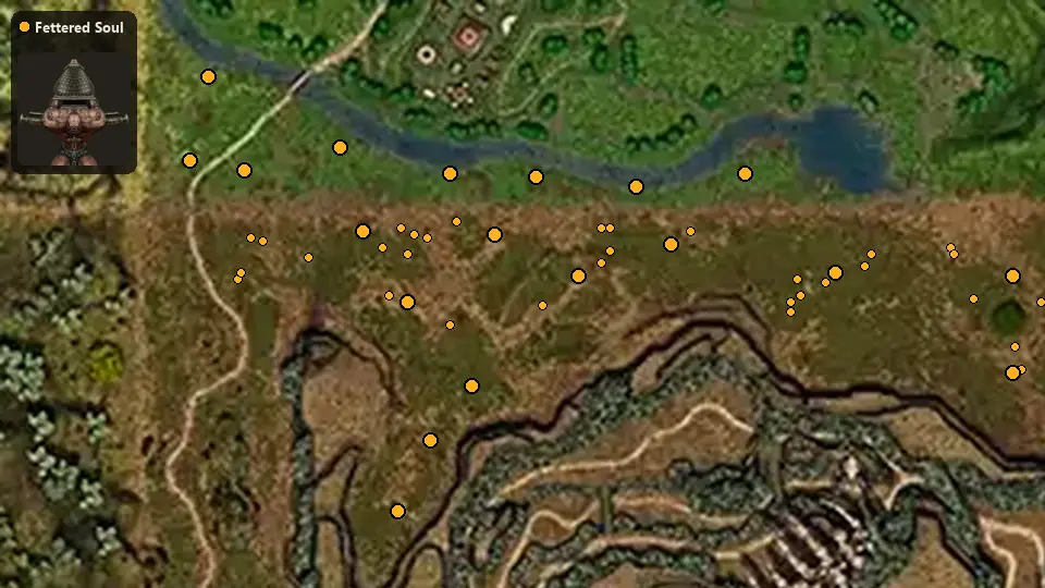 Map: where Fettered Soul spawn
