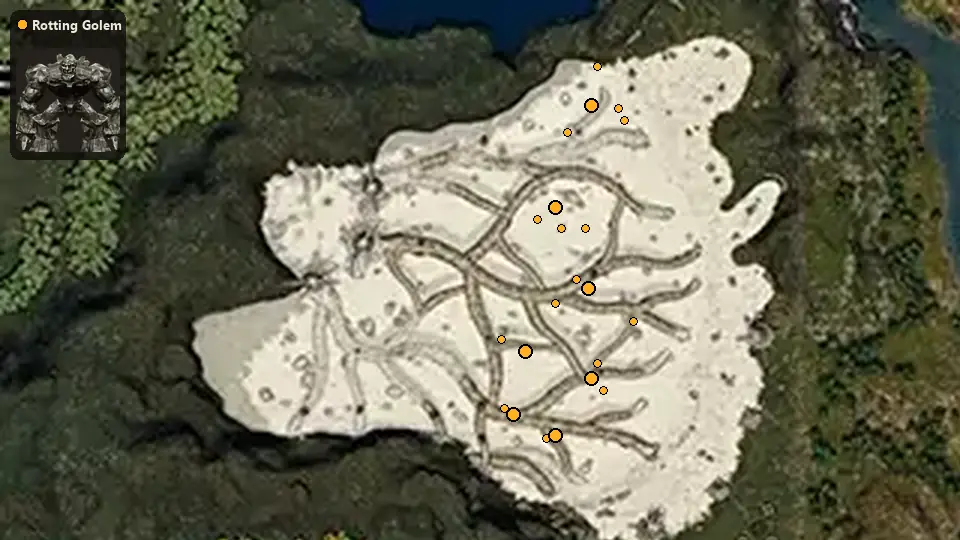 Map: where Rotting Golem spawn