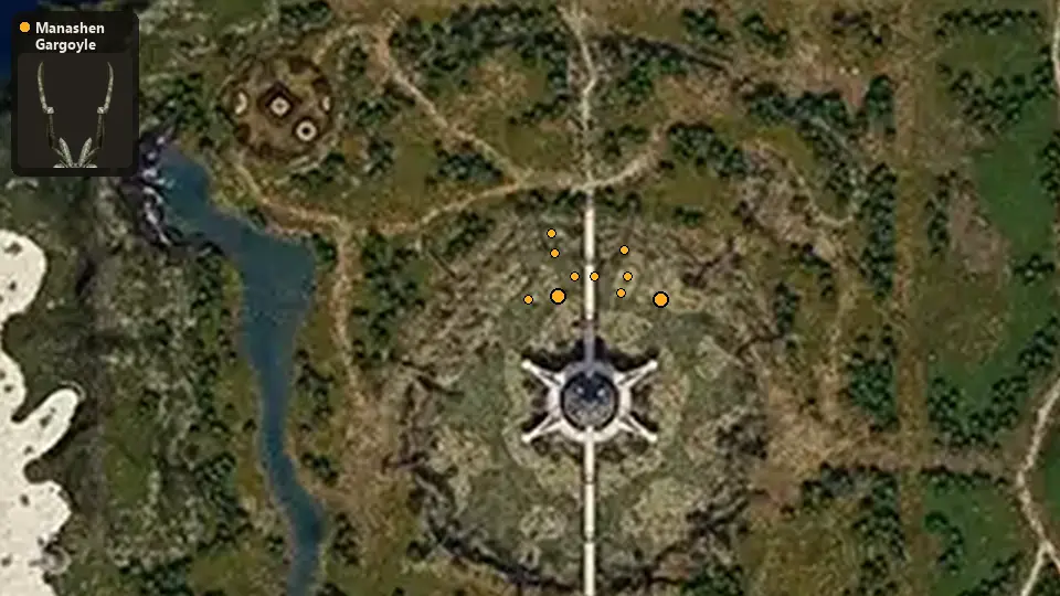 Карта: где стоят Manashen Gargoyle