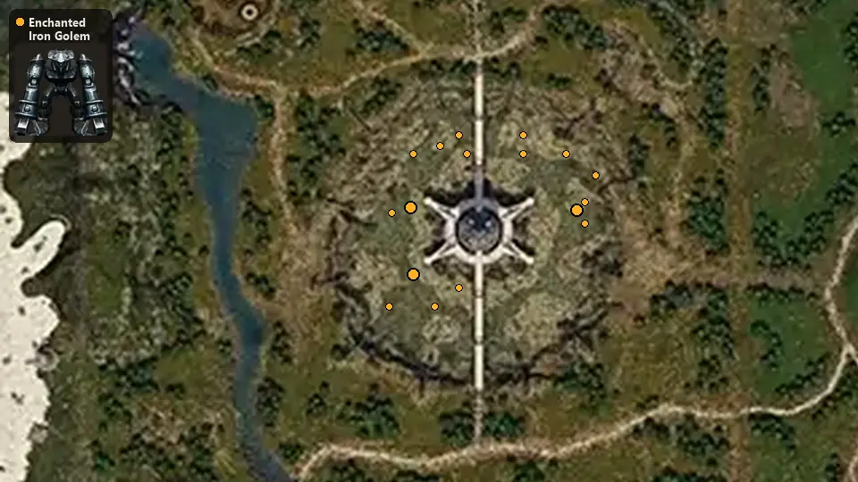 Карта: где стоят Enchanted Iron Golem