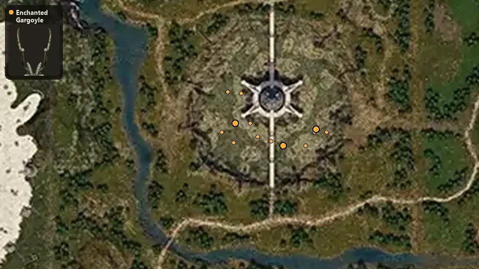 Map: where Enchanted Gargoyle spawn