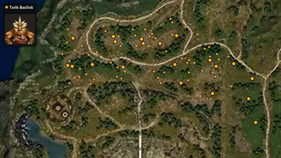 Map: where Tarlk Basilisk spawn