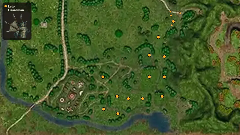 Map: where Leto Lizardman Archer spawn