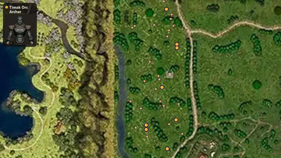 Map: where Timak Orc Archer spawn