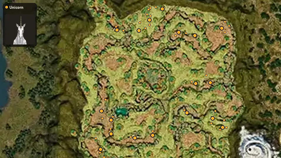 Map: where Unicorn spawn