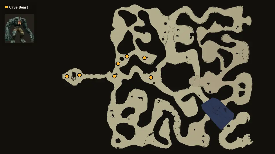 Map: where Cave Beast spawn