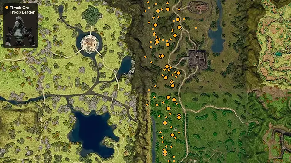 Map: where Timak Orc Troop Leader spawn
