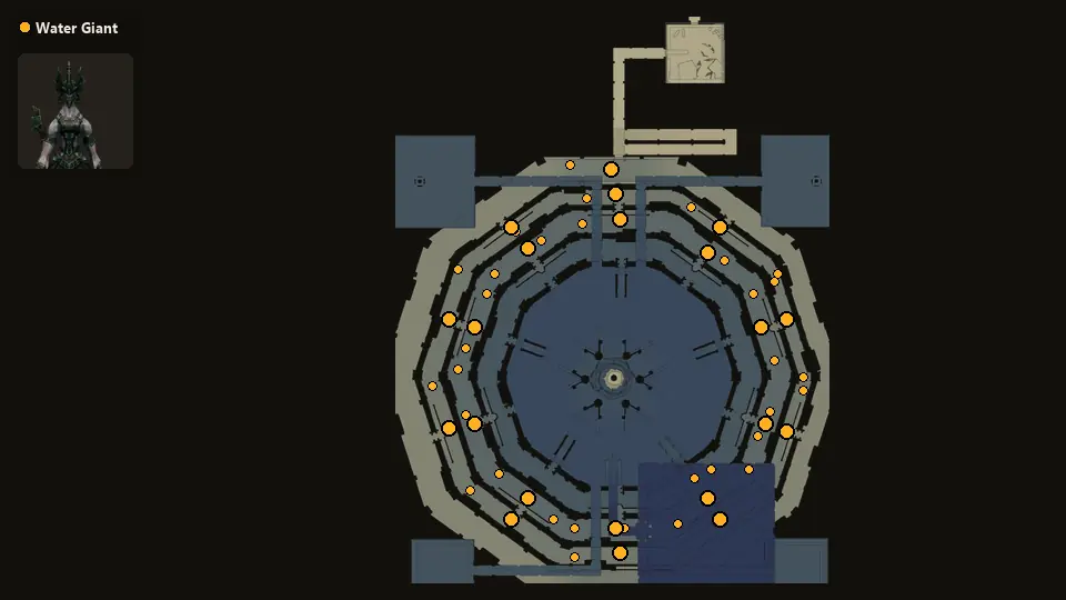 Map: where Water Giant spawn