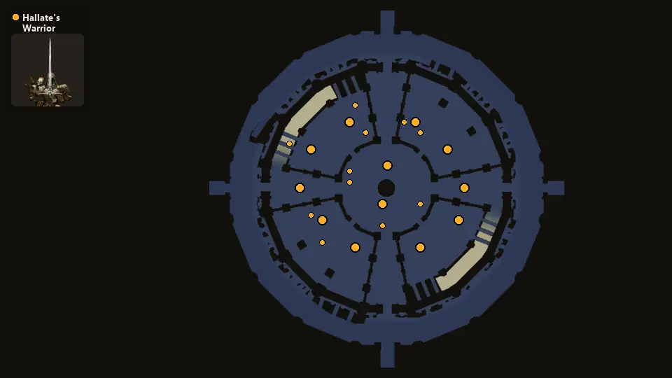 Map: where Hallate's Warrior spawn