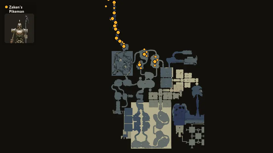 Map: where Zaken's Pikeman spawn