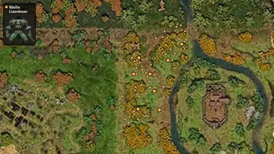 Map: where Maille Lizardman Warrior spawn