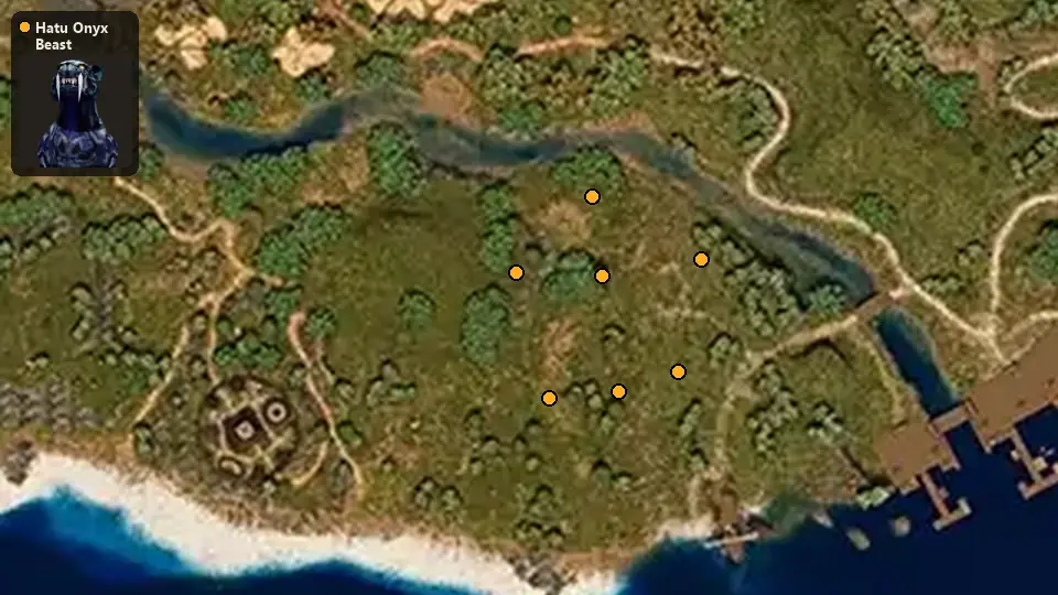 Map: where Hatu Onyx Beast spawn