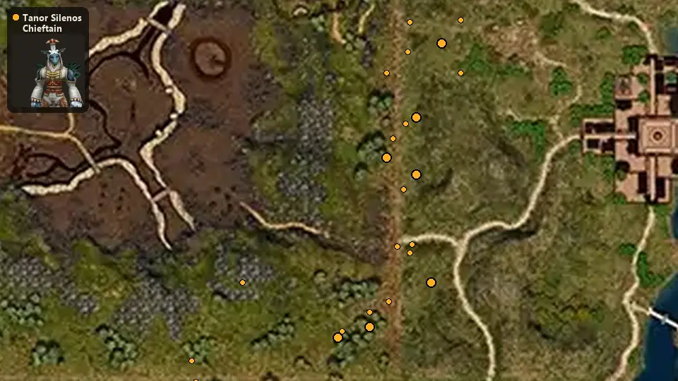 Map: where Tanor Silenos Chieftain spawn