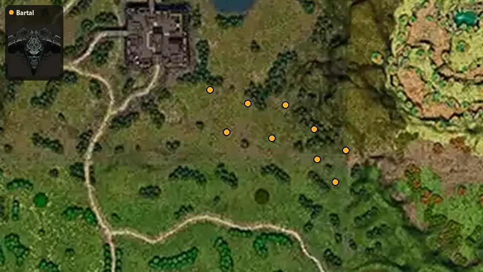 Map: where Bartal spawn