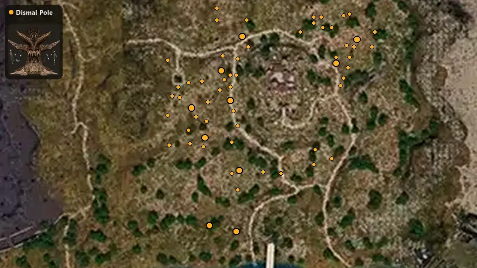 Map: where Dismal Pole spawn