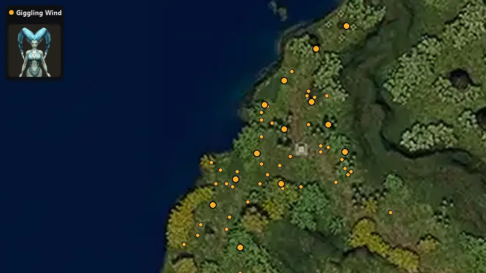 Map: where Giggling Wind spawn