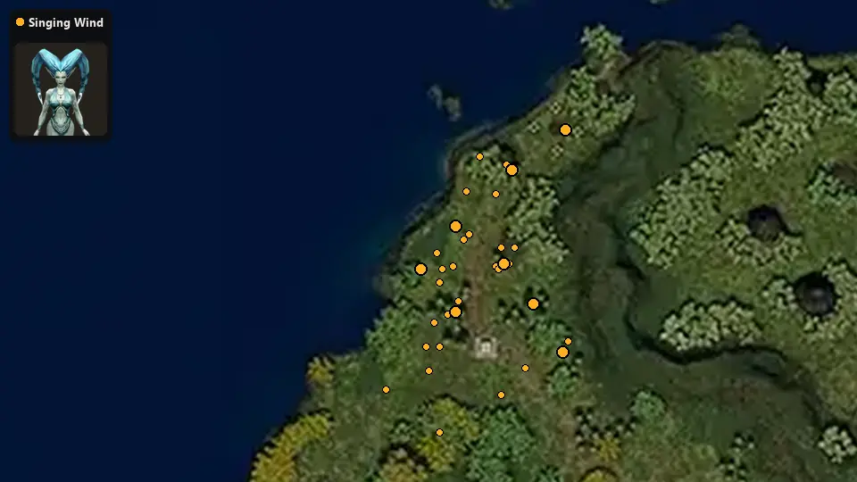 Map: where Singing Wind spawn