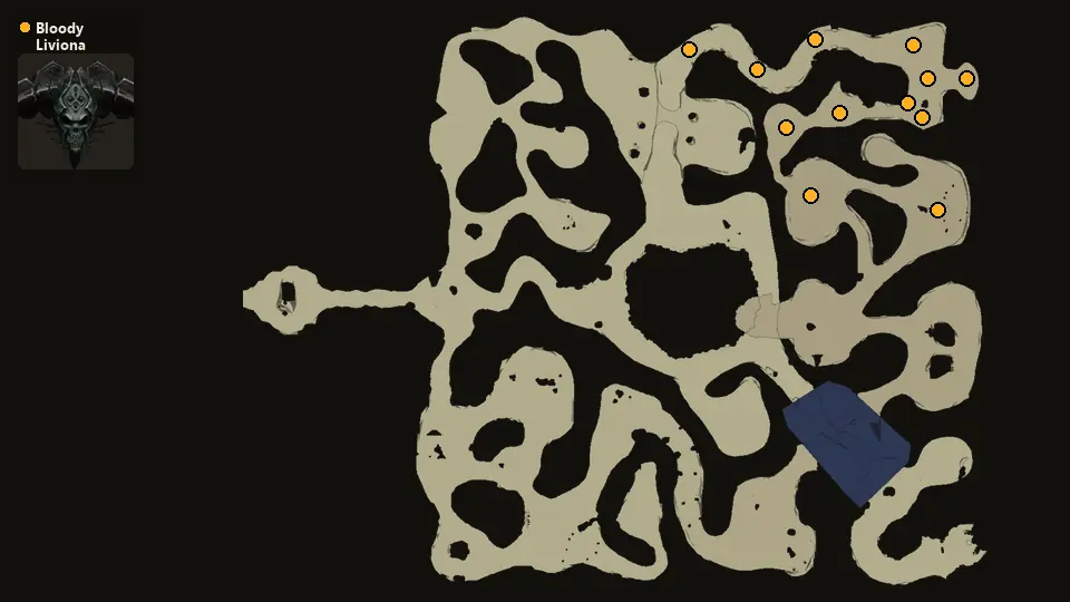 Map: where Bloody Liviona spawn