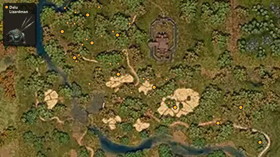 Map: where Delu Lizardman Special Agent spawn