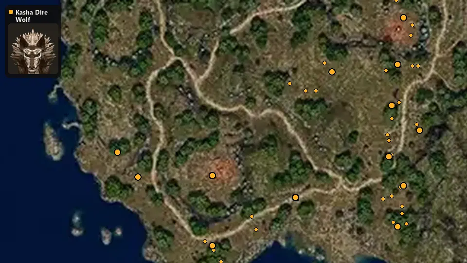 Карта: где стоят Kasha Dire Wolf