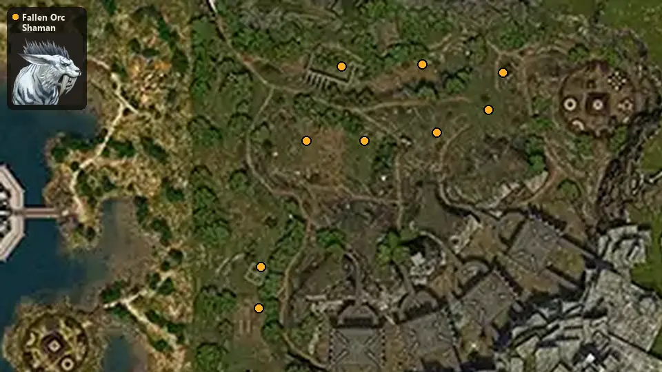 Map: where Fallen Orc Shaman spawn