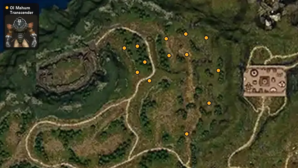Map: where Ol Mahum Transcender spawn