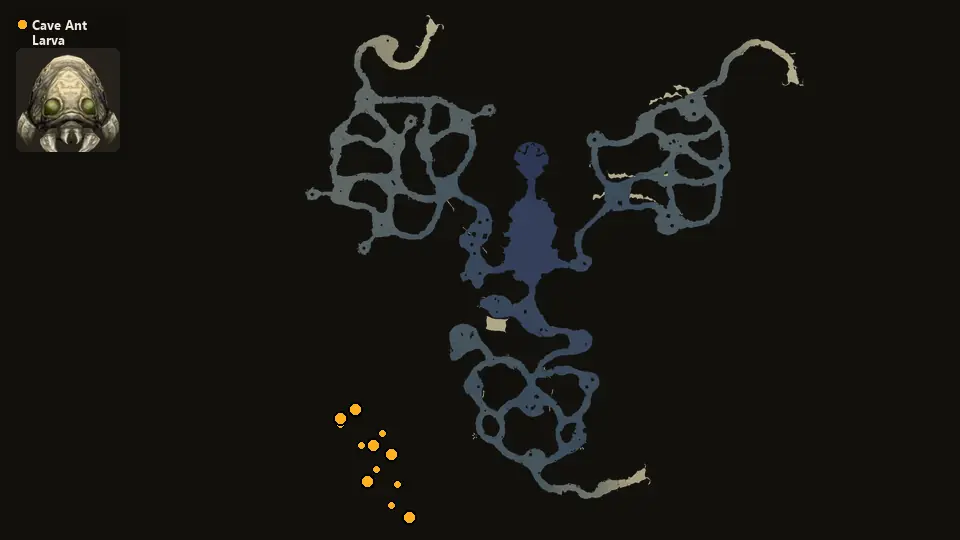 Карта: где стоят Cave Ant Larva