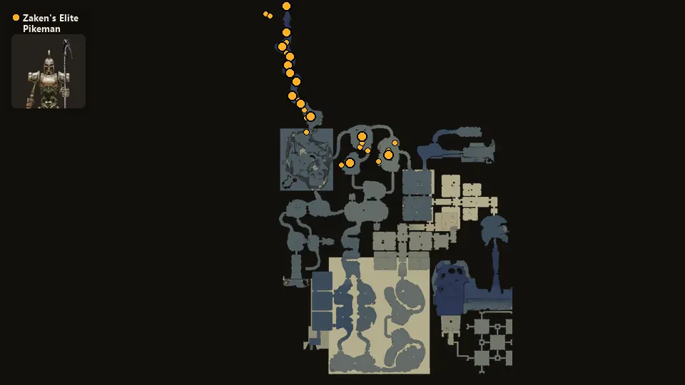 Map: where Zaken's Elite Pikeman spawn