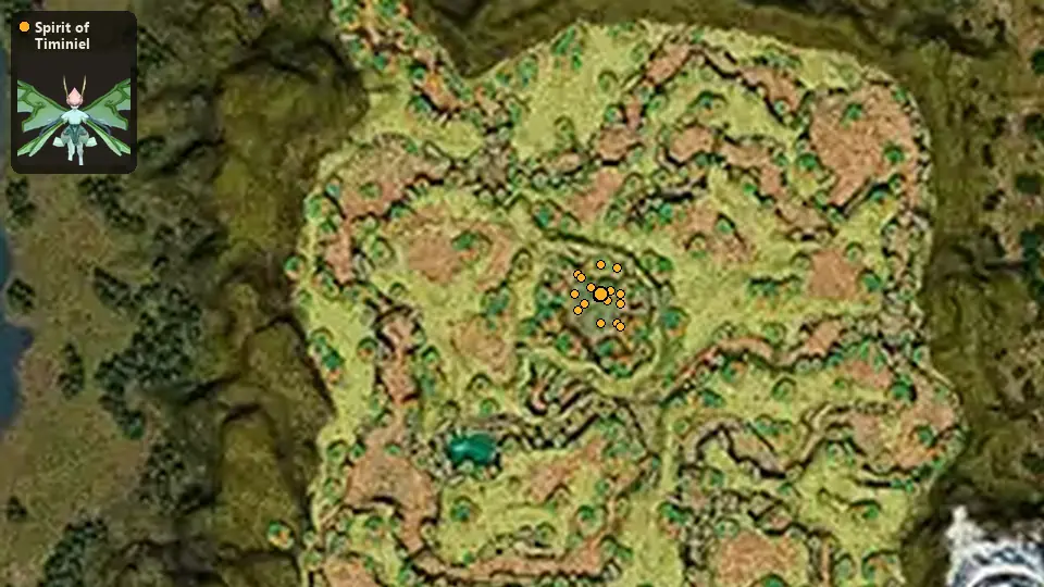 Map: where Spirit of Timiniel spawn