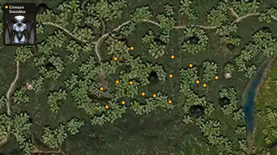 Map: where Crimson Succubus spawn