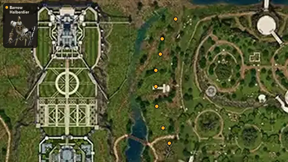 Map: where Barrow Halberdier spawn