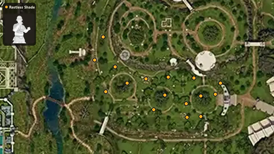 Map: where Restless Shade spawn