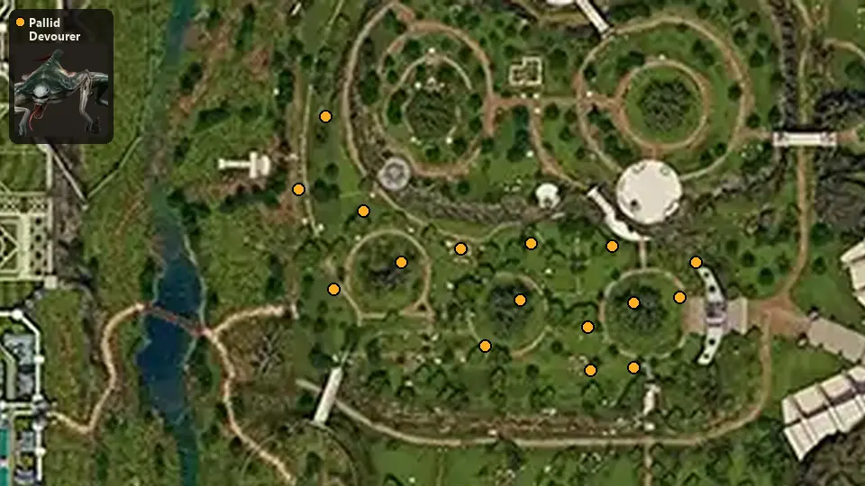 Map: where Pallid Devourer spawn