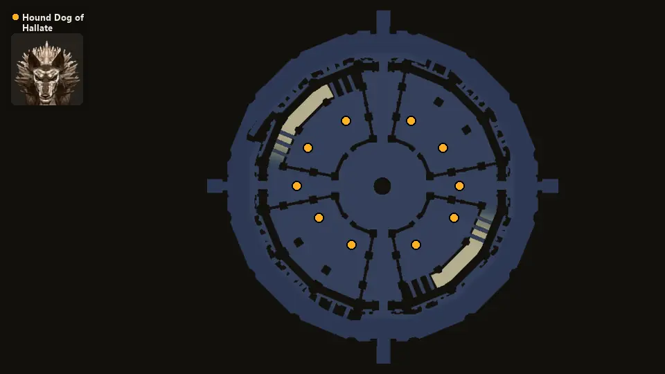 Map: where Hound Dog of Hallate spawn