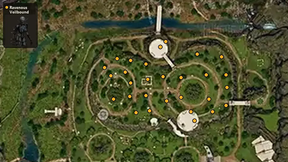 Map: where Ravenous Veilbound Widow spawn
